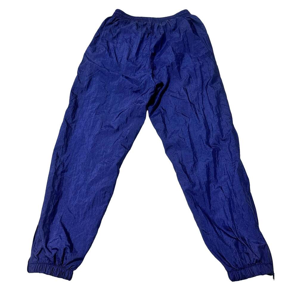 Vintage 93 Royal Blue Nylon Track Pants PS Mesh Lined Ankle Zip Windbreaker Pant